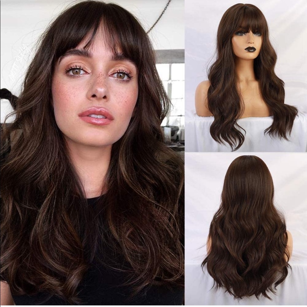COPY - Long brunette wig with bangs